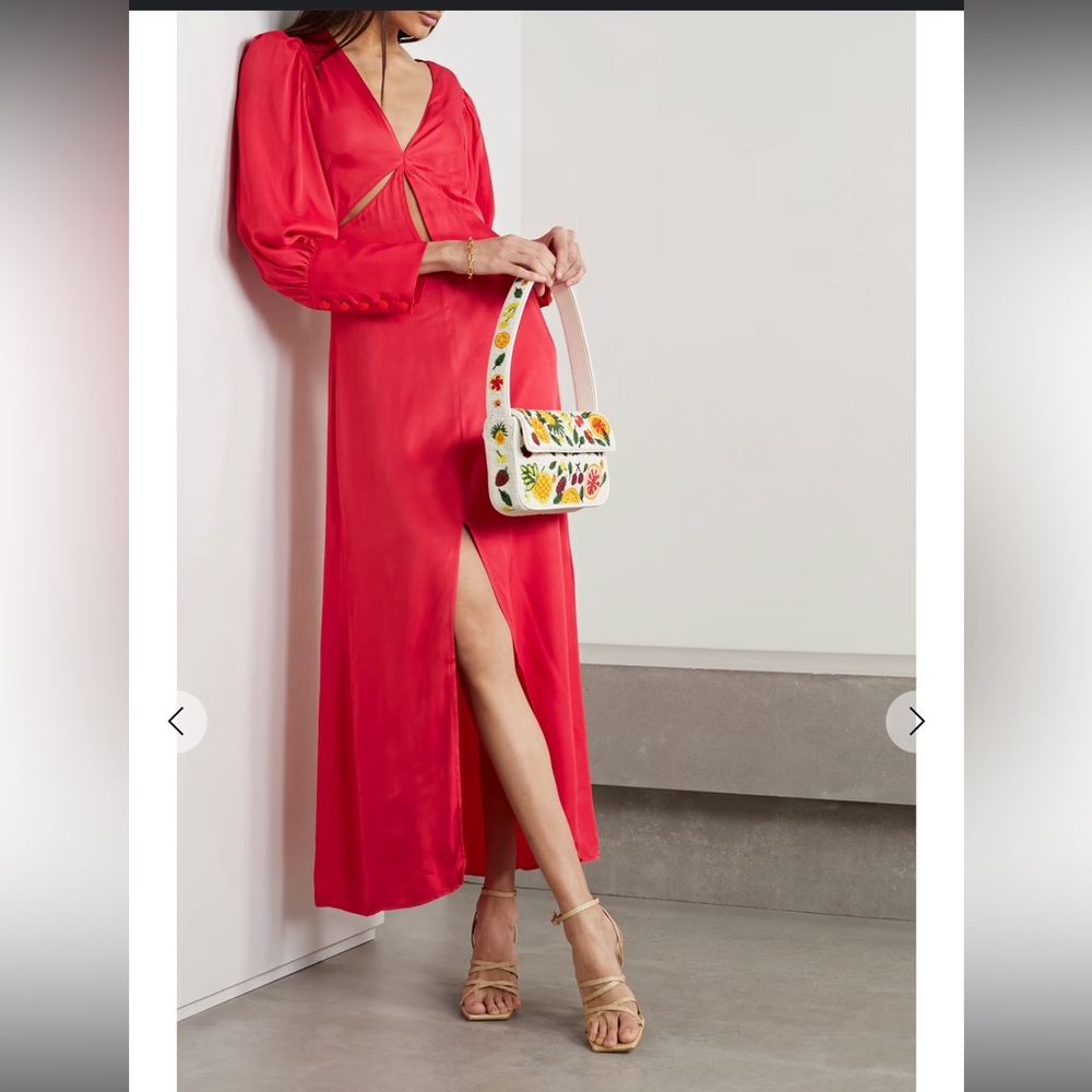 FARM Rio NET SUSTAIN cutout LENZING ECOVERO sateen maxi dress